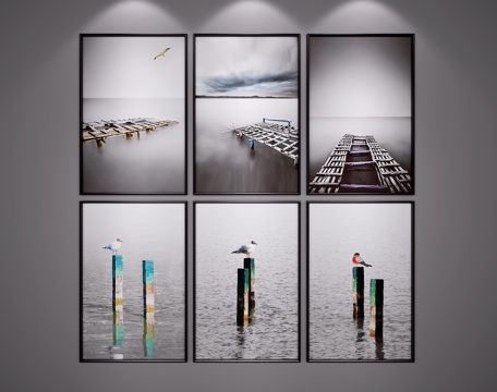  现代装饰画3d模型 