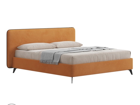  OM bed PORTU on legs3d模型 