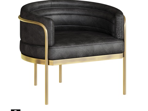  OM Hemisphere 不对称脚架 黑色皮革3d模型 