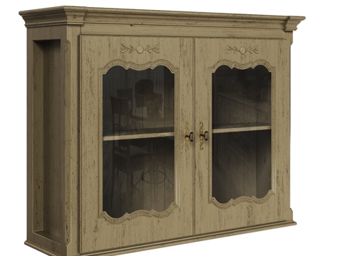  OM双门玻璃壁柜经典款3d模型3d模型 