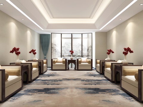  现代接待室 会客厅 商务会客厅 贵宾接待室 会议室3d模型 