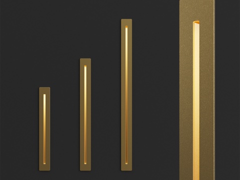  用于照明楼梯台阶的垂直长灯3d模型 