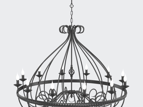  RS101 12支科林水晶吊灯，12xE14 60W D123d模型 