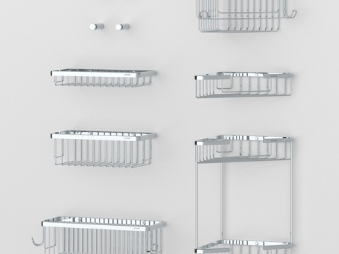  ARTWELLE Universell格栅层架与挂钩3d模型 