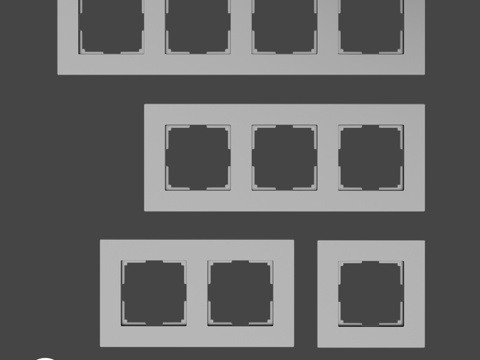  OM 系列哑光塑料插座开关边框3d模型 