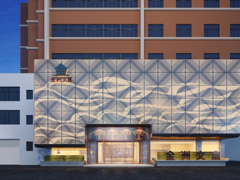  后现代风格 门头3d模型 