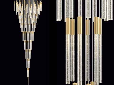  优雅长吊灯 IT-Laser-Icicli-Bubbles-3d模型 