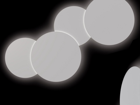  大型LED圆盘壁灯组合A3d模型 