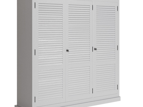  OM经典风格三门衣柜3d模型 