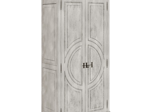 OM美式双门衣柜3d模型