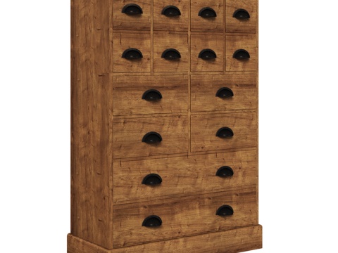  OM 14抽屉经典风格抽屉柜3d模型 