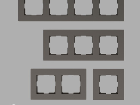  OM 系列哑光塑料插座开关边框3d模型 