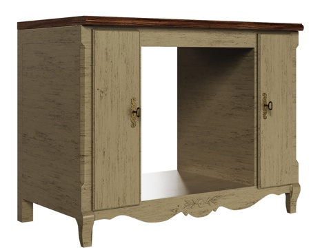  OM经典风格宽厨房烤箱柜3d模型 