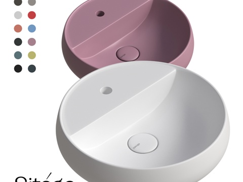  带岛台的圆形水槽3d模型 