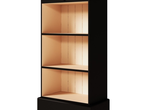  OM 经典风格小型书柜3d模型 