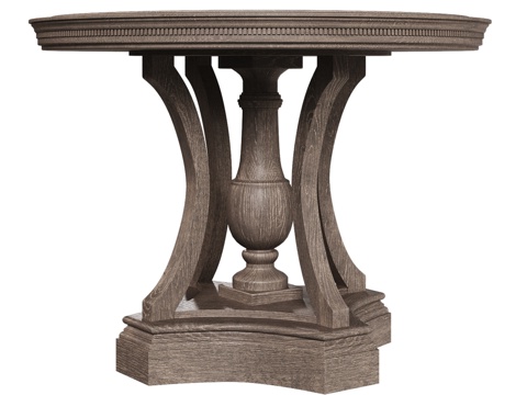  OM美式风格实木台面边几3d模型 