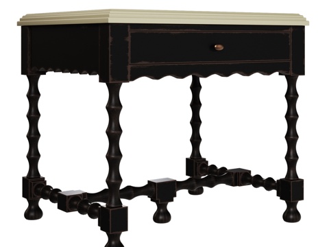  OM美式边几3d模型 