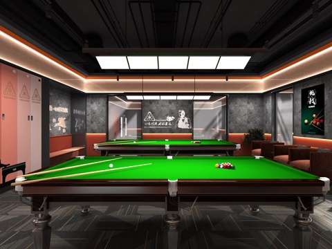  台球室3d模型 