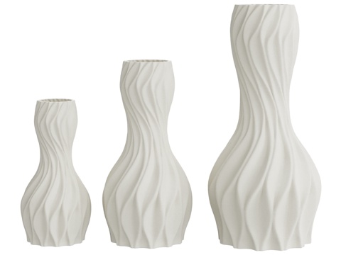  OM_花瓶 干花用 印花艺术款，礁石，设计款3d模型 