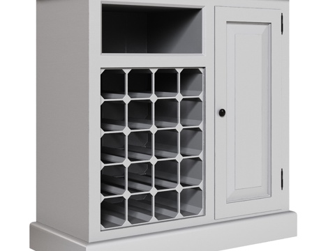  OM单门经典风格酒柜3d模型 