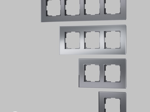  OM 插座开关用钢化玻璃框架3d模型 