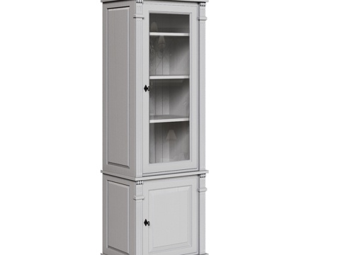  OM展示柜，木质与玻璃门，经典款3d模型 