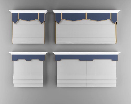  新中式卷帘组合3d模型3d模型 