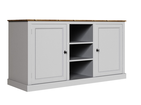  经典风格双椭圆形洗手盆配套OM柜3d模型 