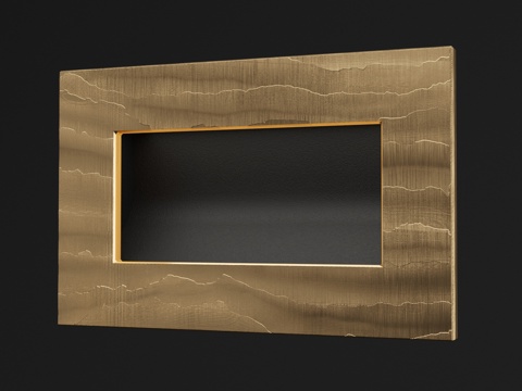  黄铜矩形嵌入式照明灯具3d模型 