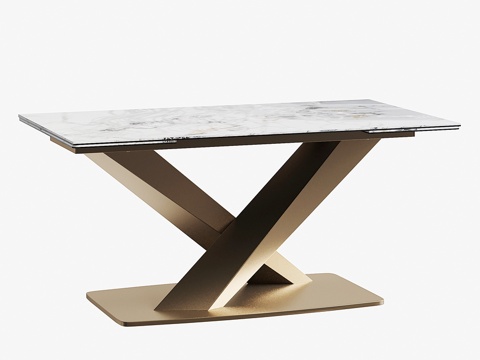  OM玻璃风格餐桌T852滑轨式160-240x93d模型 