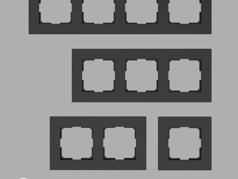  哑光塑料材质的OM框架，适用于插座和开关3d模型 