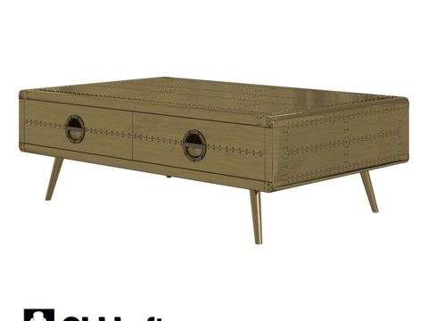  OM咖啡桌飞行员黄铜金属款3d模型 