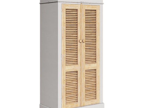  OM双门96厘米乡村风格衣柜3d模型 