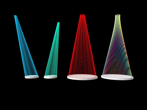  彩虹绳装置 艺术装置 彩虹装置 彩色线形 渐变线条 射线美陈3d模型 