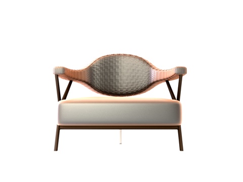  美式单人扶手椅3d模型 