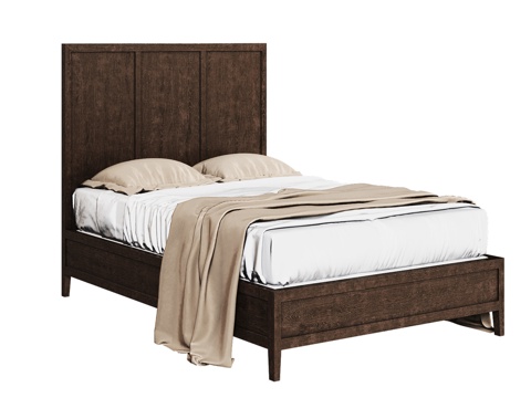  OM床140x200配低脚板简约风格3d模型 