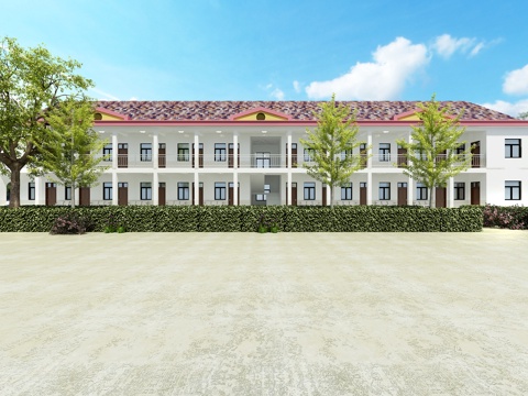  养老院 敬老院 楼房外观3d模型 