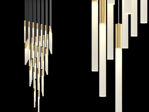  方形底座大型吊灯 IT-Laser-Square-3d模型 