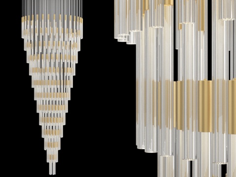  大型长瀑布式吊灯 IT-Laser-Clean-3003d模型 