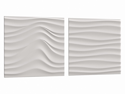  OM石膏3D面板波浪模型0023d模型 