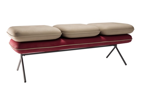  Pea长凳，丝绒面料， Bergenson Bjorn3d模型 