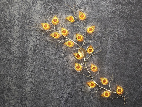  现代墙饰 铜树枝树叶装饰灯3D模型3d模型 