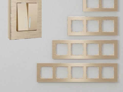  OM 插座开关铝制框架 Werkel Al3d模型3d模型 