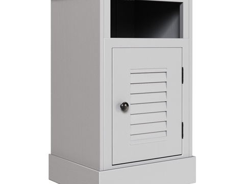  OM经典款单门带层架床头柜3d模型 