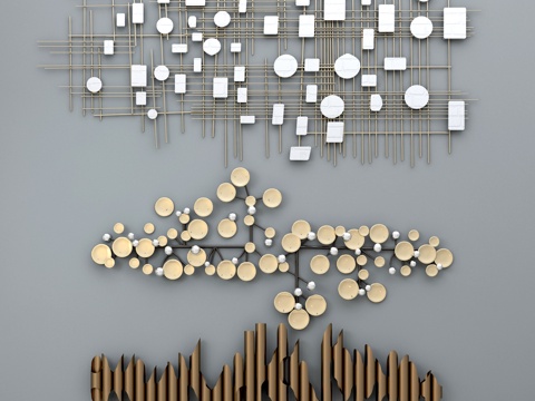  现代墙饰 现代墙饰 金属墙饰 不规则墙饰 挂件 金属挂件3d模型 