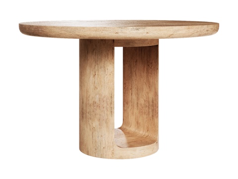  OM现代风格圆形开放式餐桌3d模型 