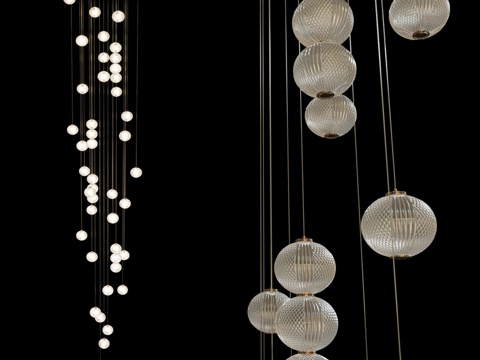  优雅光球吊灯-363d模型 