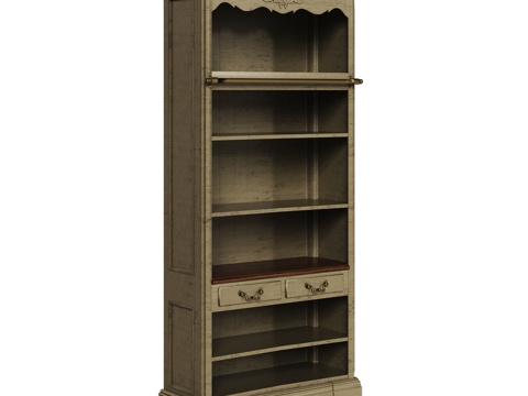  OM 经典风格开放式书架3d模型 