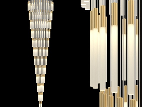 长型大型吊灯 IT-Laser-Matt-300-54803d模型