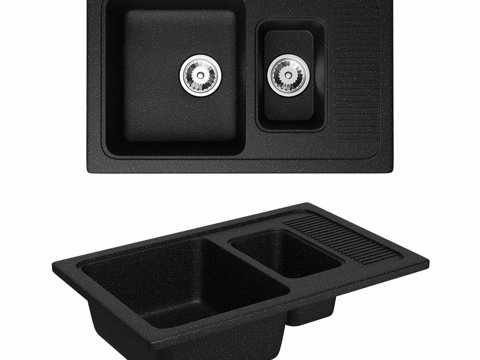  厨房水槽 Domaci Parma 77-49-420 黑色3d模型3d模型 